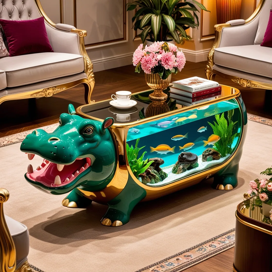 Dive into Style: The Unique Charm of Hippo Aquarium Coffee Tables for Your Living Room