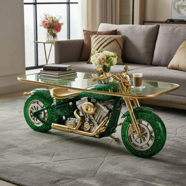 Motorcycle Epoxy Coffee Table: A Unique Blend of Style and Functionality