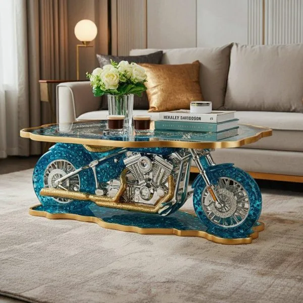 Motorcycle Epoxy Coffee Table: A Unique Blend of Style and Functionality