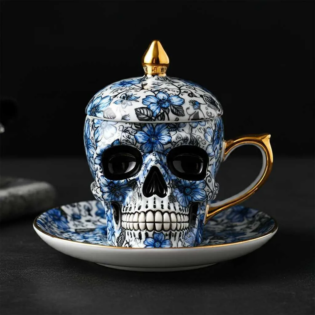 Embrace Dark Elegance: The Allure of Skull Shaped Teacups for Your Collection