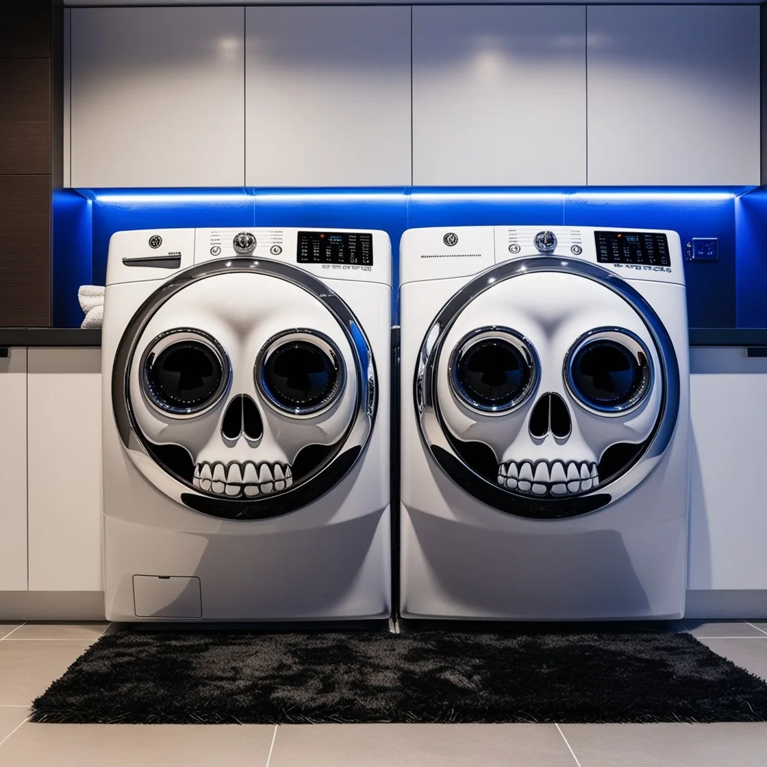 Bold and Edgy: Transform Your Laundry Room with Skull Shaped Washer and Dryer Sets