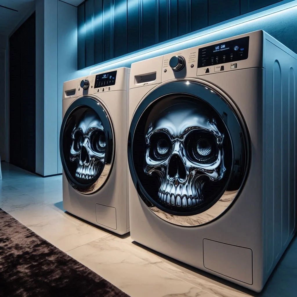 Bold and Edgy: Transform Your Laundry Room with Skull Shaped Washer and Dryer Sets