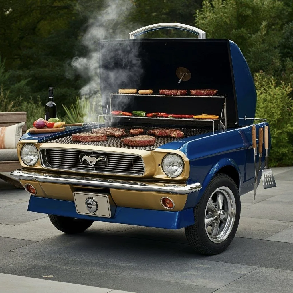 Mustang-Inspired Grill: Fusing Automotive Passion with Culinary Craft