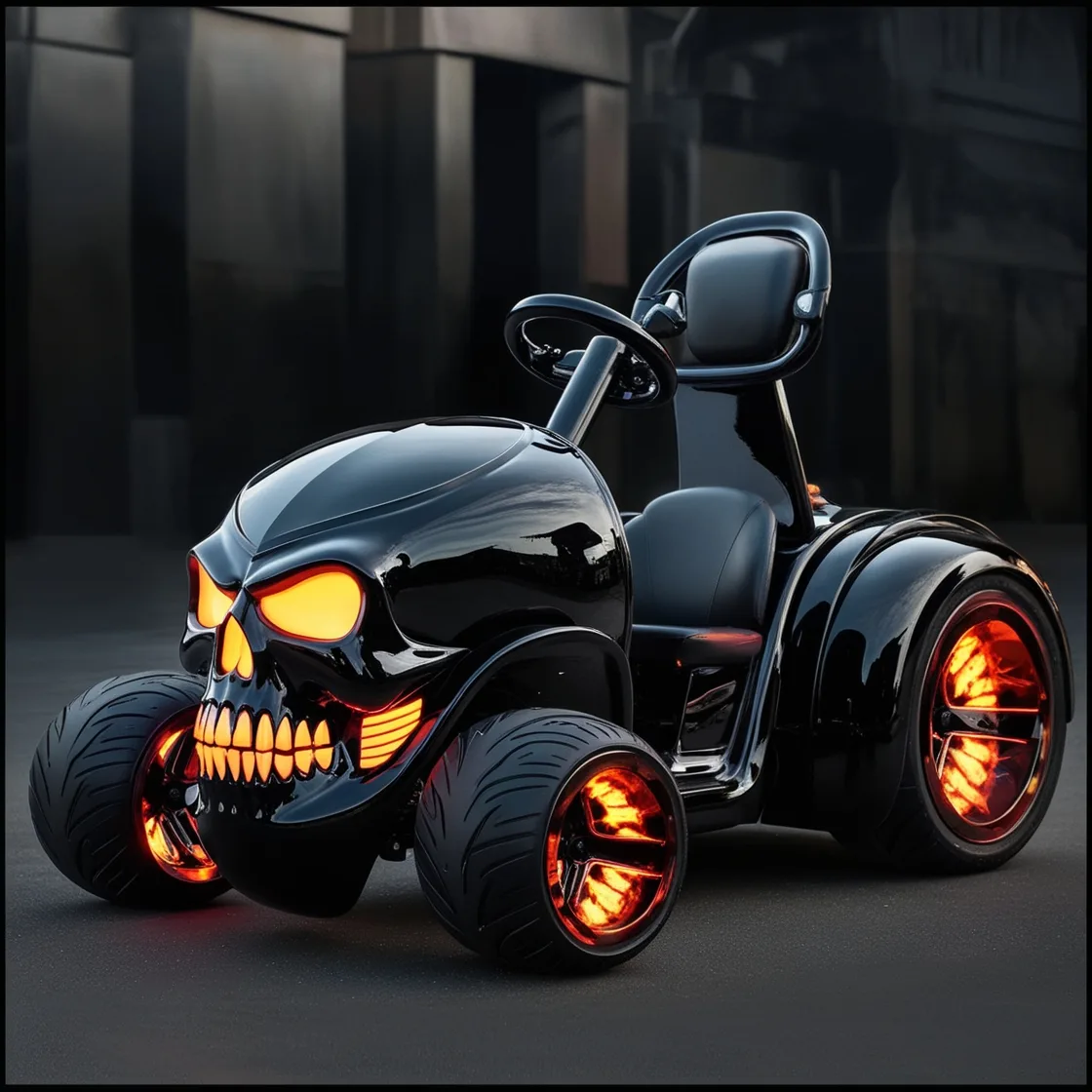 The Unique Appeal of a Skull-Themed Lawn Mower