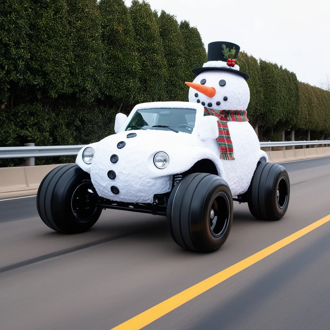 Frosty on the Road: Discover the Whimsical Snowman-Shaped Car