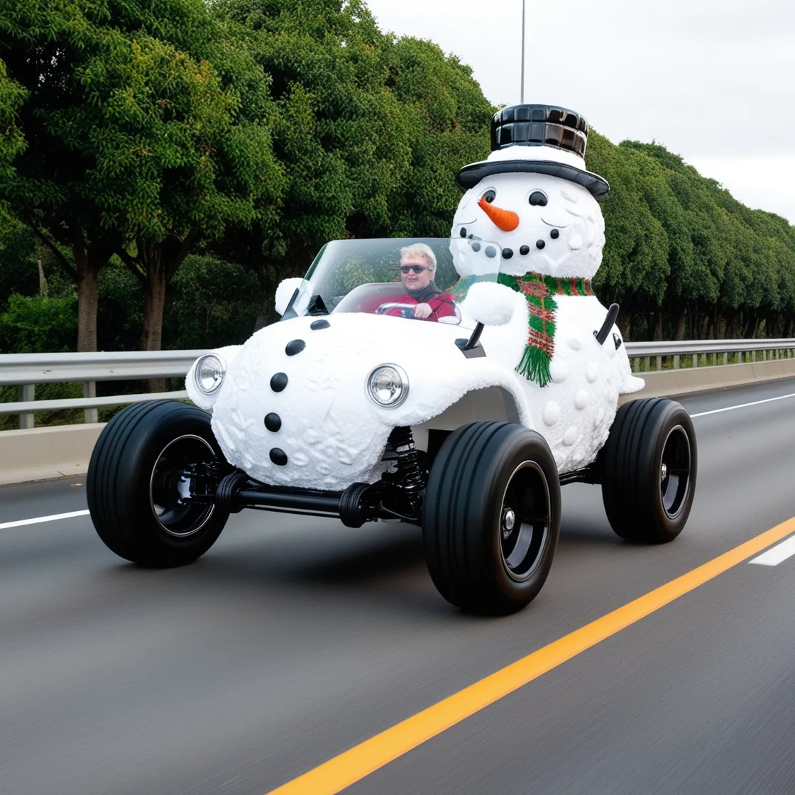 Frosty on the Road: Discover the Whimsical Snowman-Shaped Car