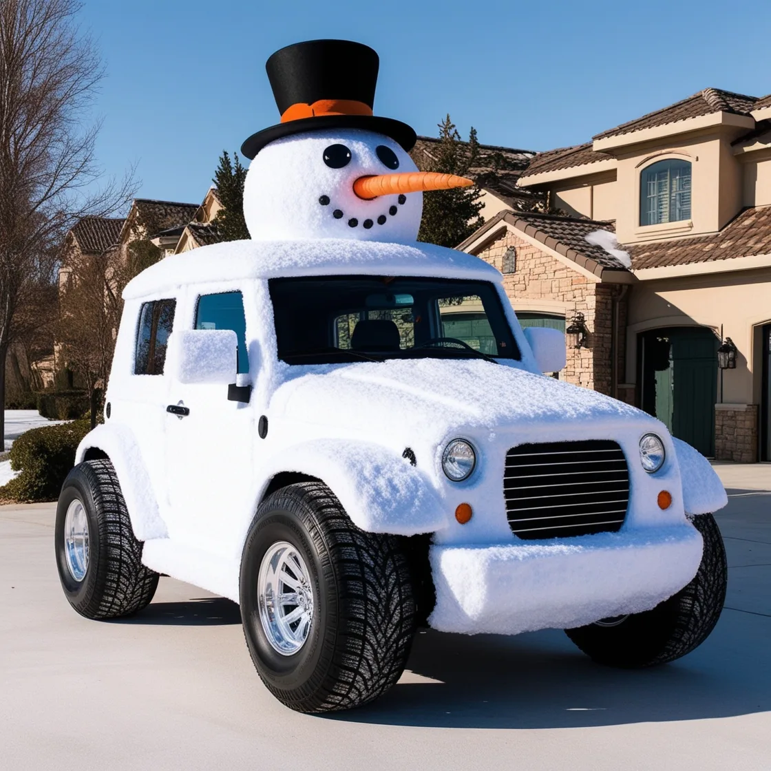 Frosty on the Road: Discover the Whimsical Snowman-Shaped Car