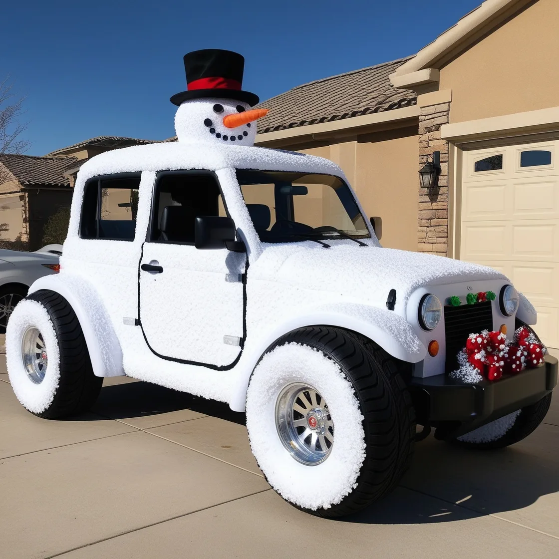 Frosty on the Road: Discover the Whimsical Snowman-Shaped Car