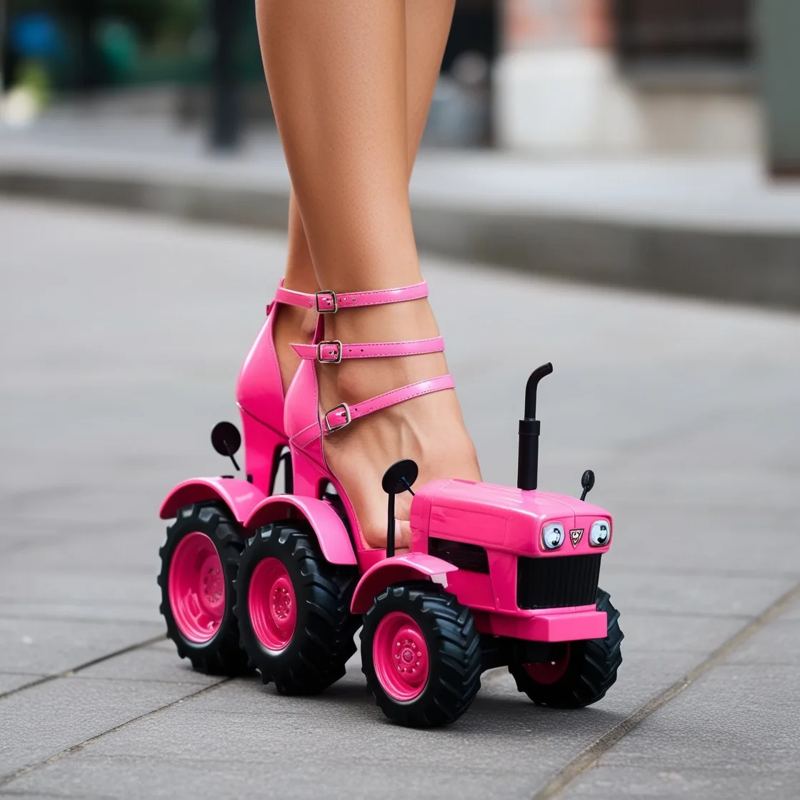 Strut with Power: The Unique Allure of Tractor-Shaped High Heels