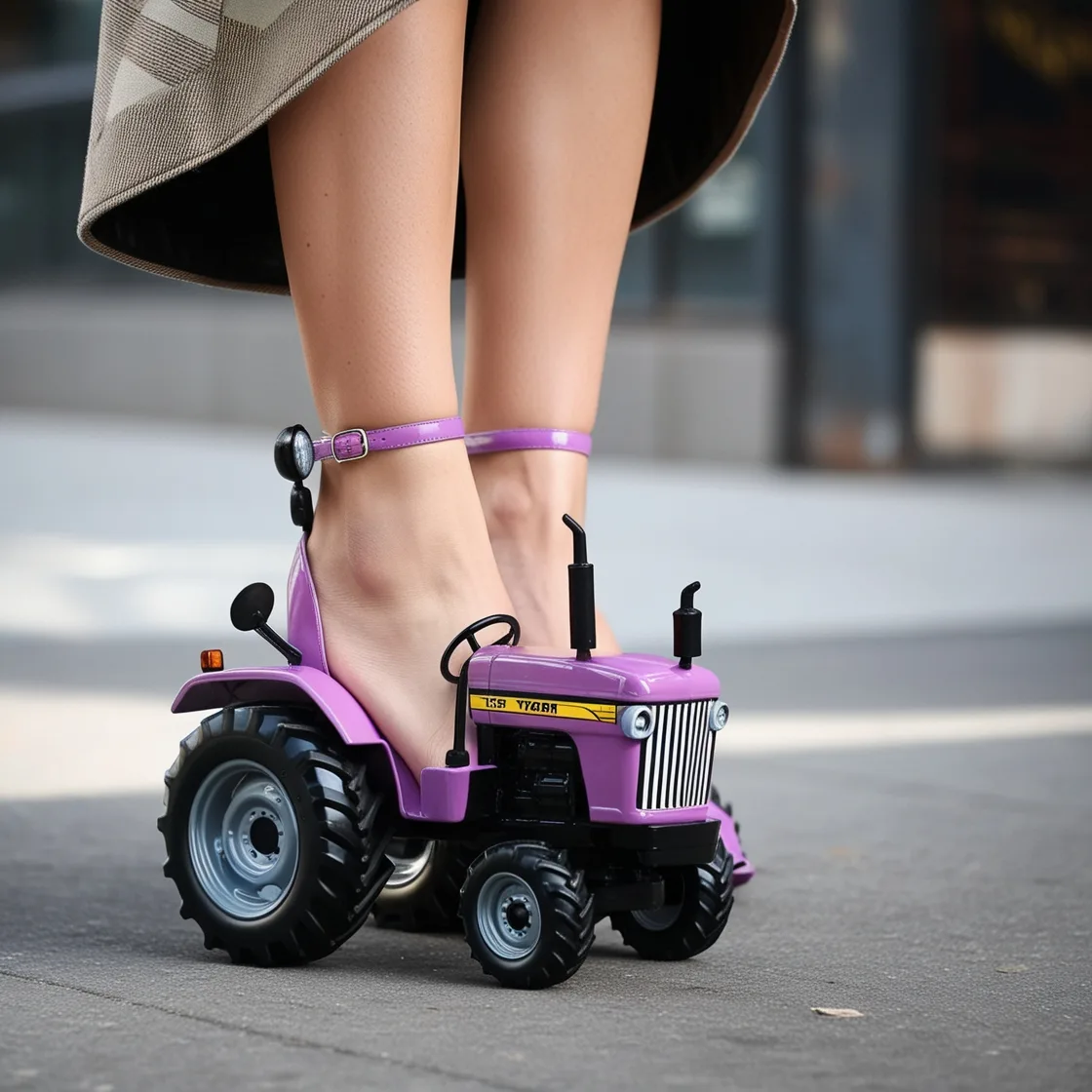 Strut with Power: The Unique Allure of Tractor-Shaped High Heels