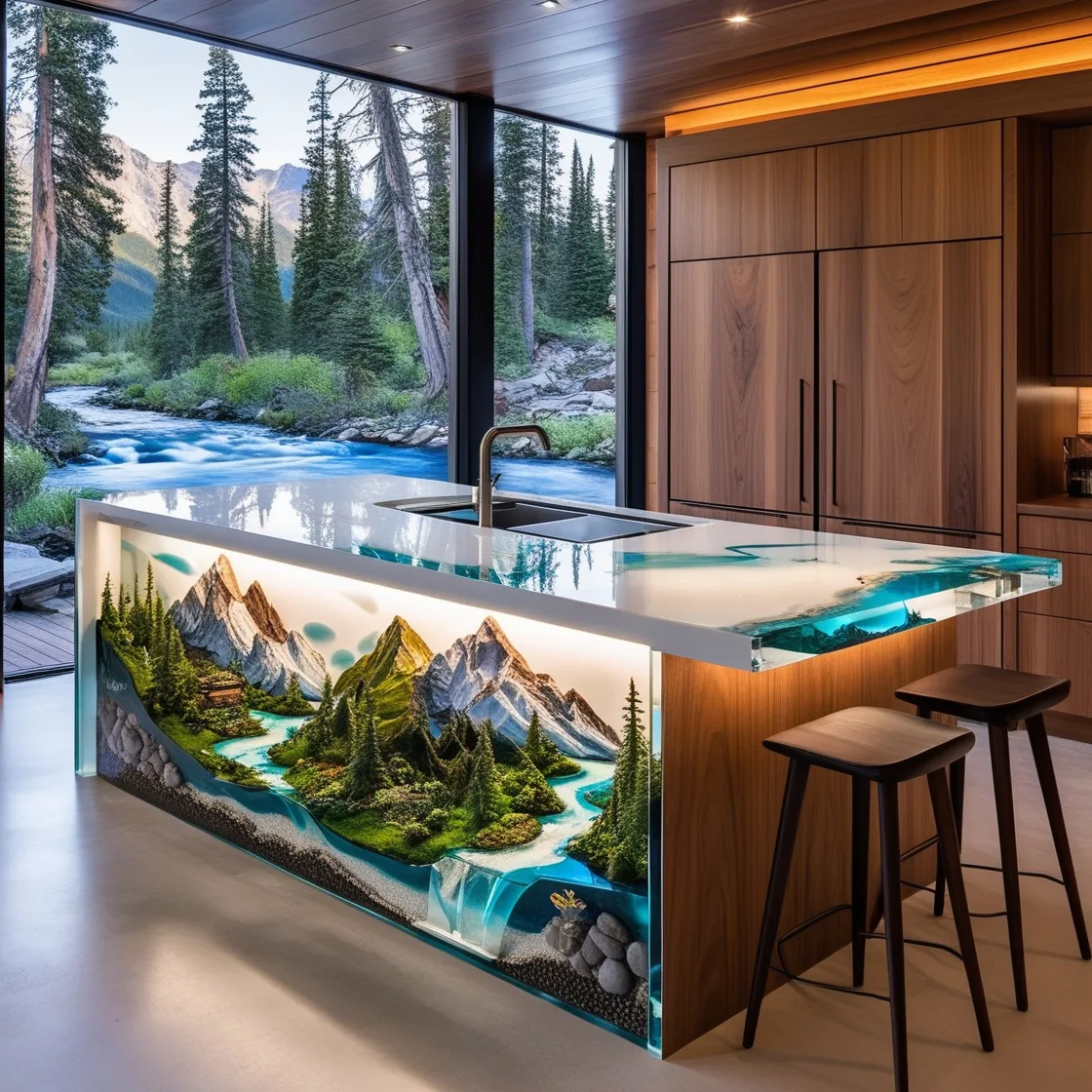 The Bold Beauty of Epoxy Active Scene Kitchen Islands: A Modern Kitchen Must-Have