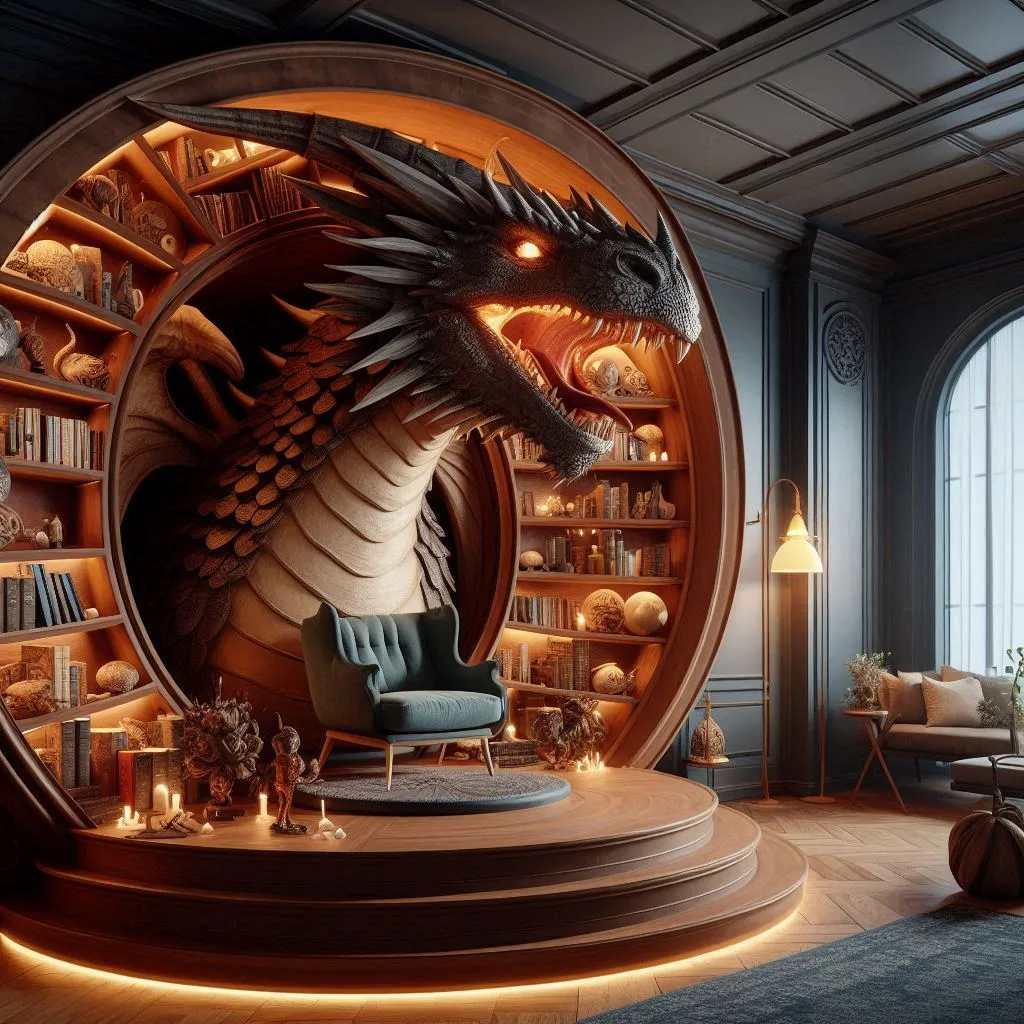 Unleash Creativity in Your Space with a Dragon Bookcase