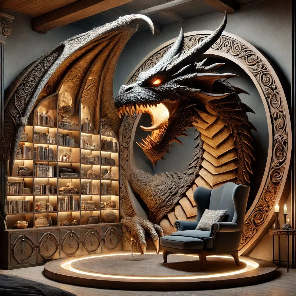 Unleash Creativity in Your Space with a Dragon Bookcase