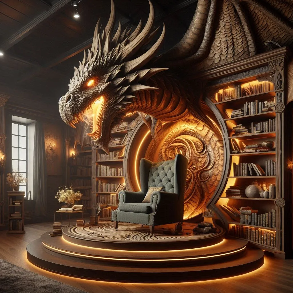 Unleash Creativity in Your Space with a Dragon Bookcase