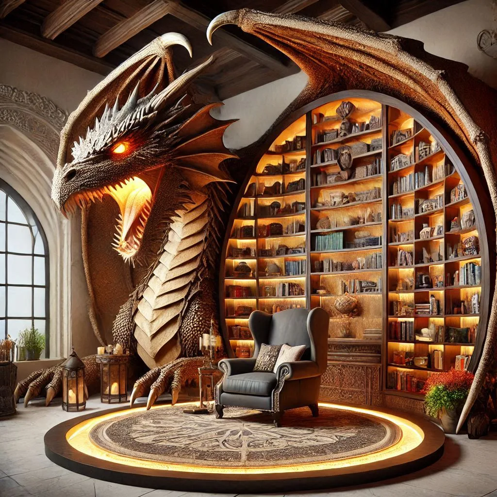 Unleash Creativity in Your Space with a Dragon Bookcase