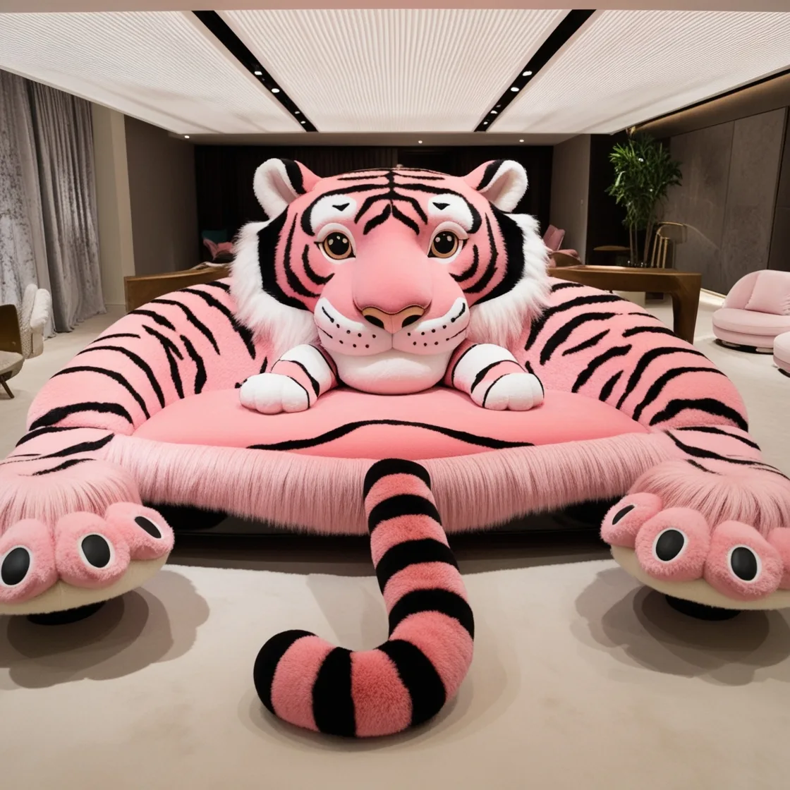 The Perfect Statement Piece: A Giant Tiger Shaped Lounge for Animal Lovers