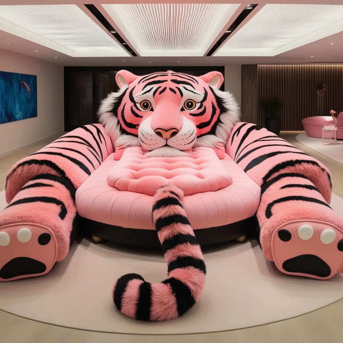 The Perfect Statement Piece: A Giant Tiger Shaped Lounge for Animal Lovers