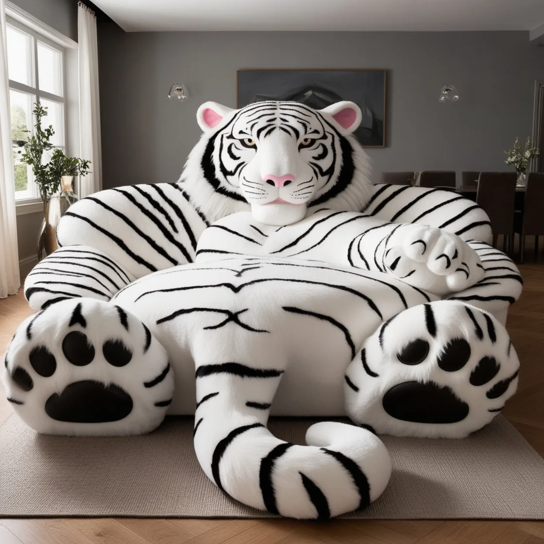 The Perfect Statement Piece: A Giant Tiger Shaped Lounge for Animal Lovers