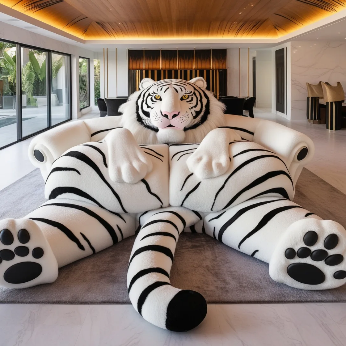 The Perfect Statement Piece: A Giant Tiger Shaped Lounge for Animal Lovers