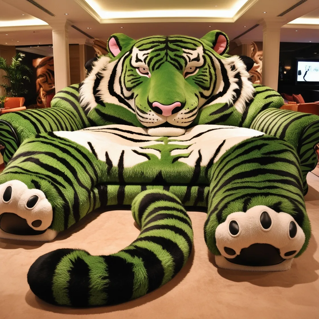 The Perfect Statement Piece: A Giant Tiger Shaped Lounge for Animal Lovers