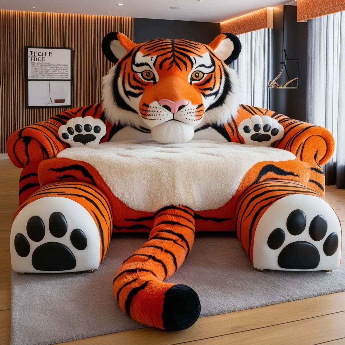 The Perfect Statement Piece: A Giant Tiger Shaped Lounge for Animal Lovers