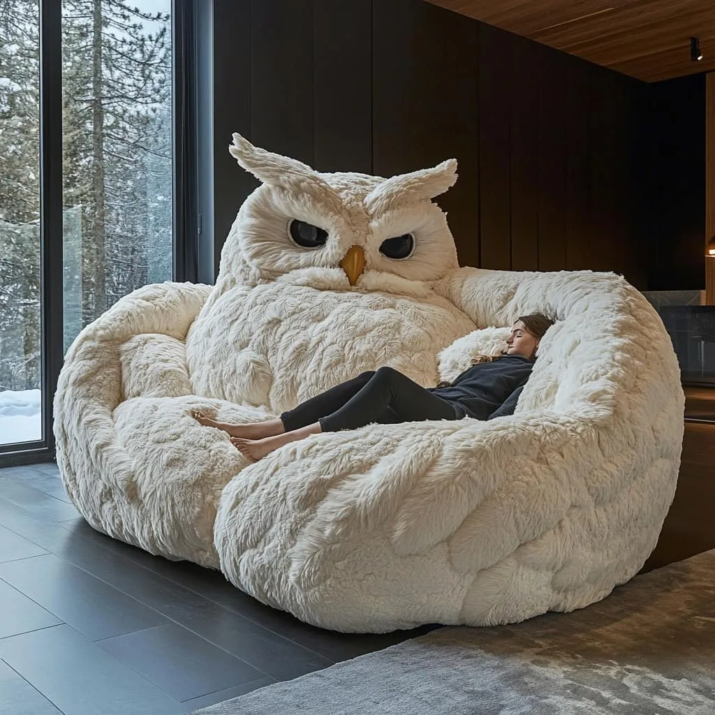 Owl Fur Loungers: Embrace Cozy Comfort with Whimsical Elegance