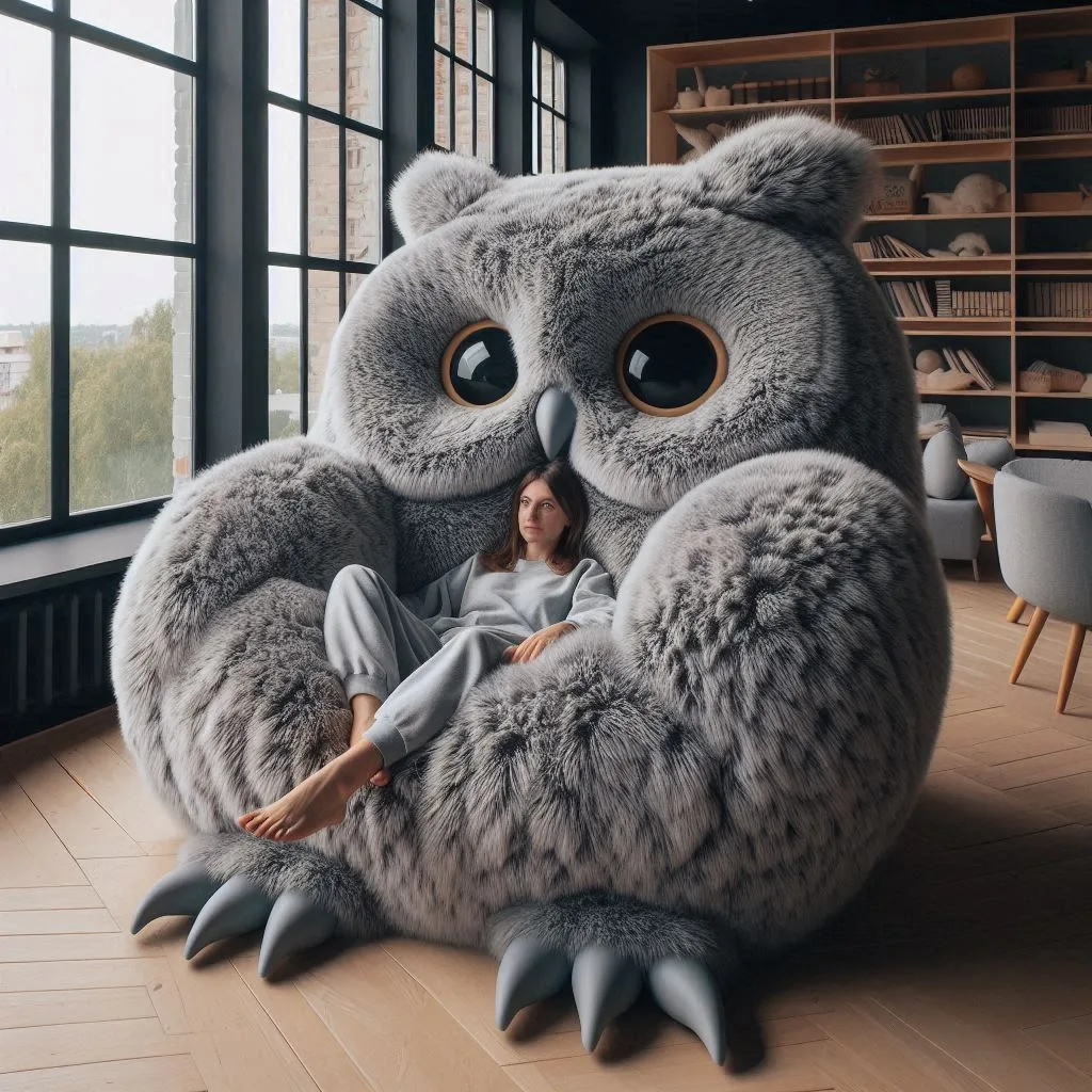 Owl Fur Loungers: Embrace Cozy Comfort with Whimsical Elegance