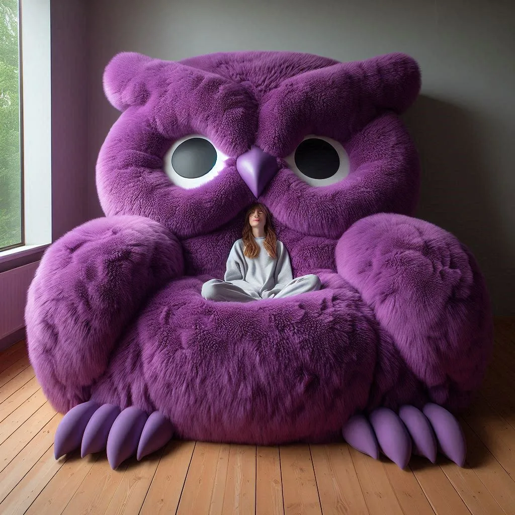 Owl Fur Loungers: Embrace Cozy Comfort with Whimsical Elegance