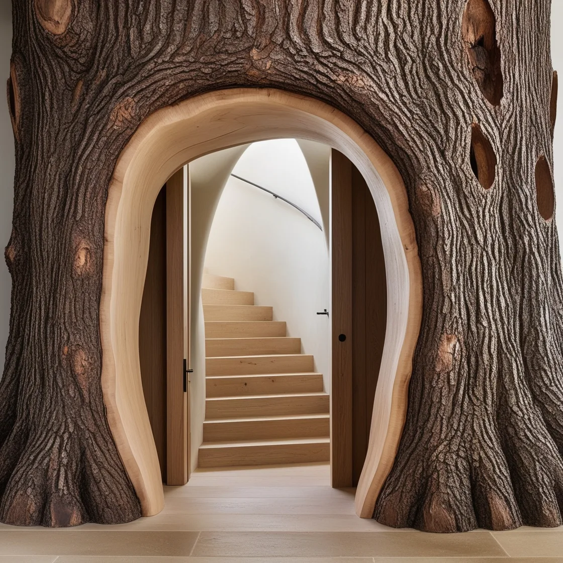 Step Into Whimsy with Unique Tree Shaped Doorways