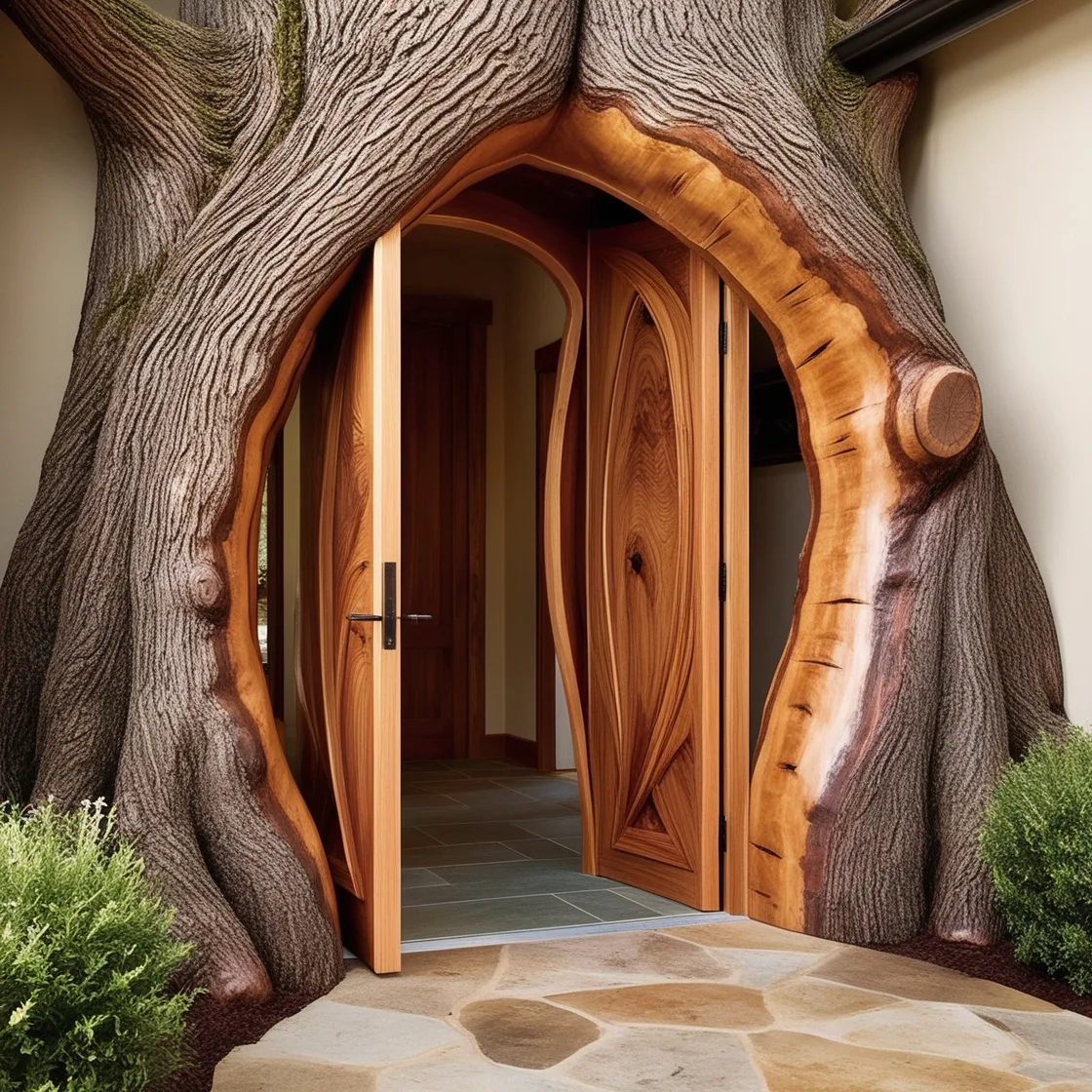 Step Into Whimsy with Unique Tree Shaped Doorways