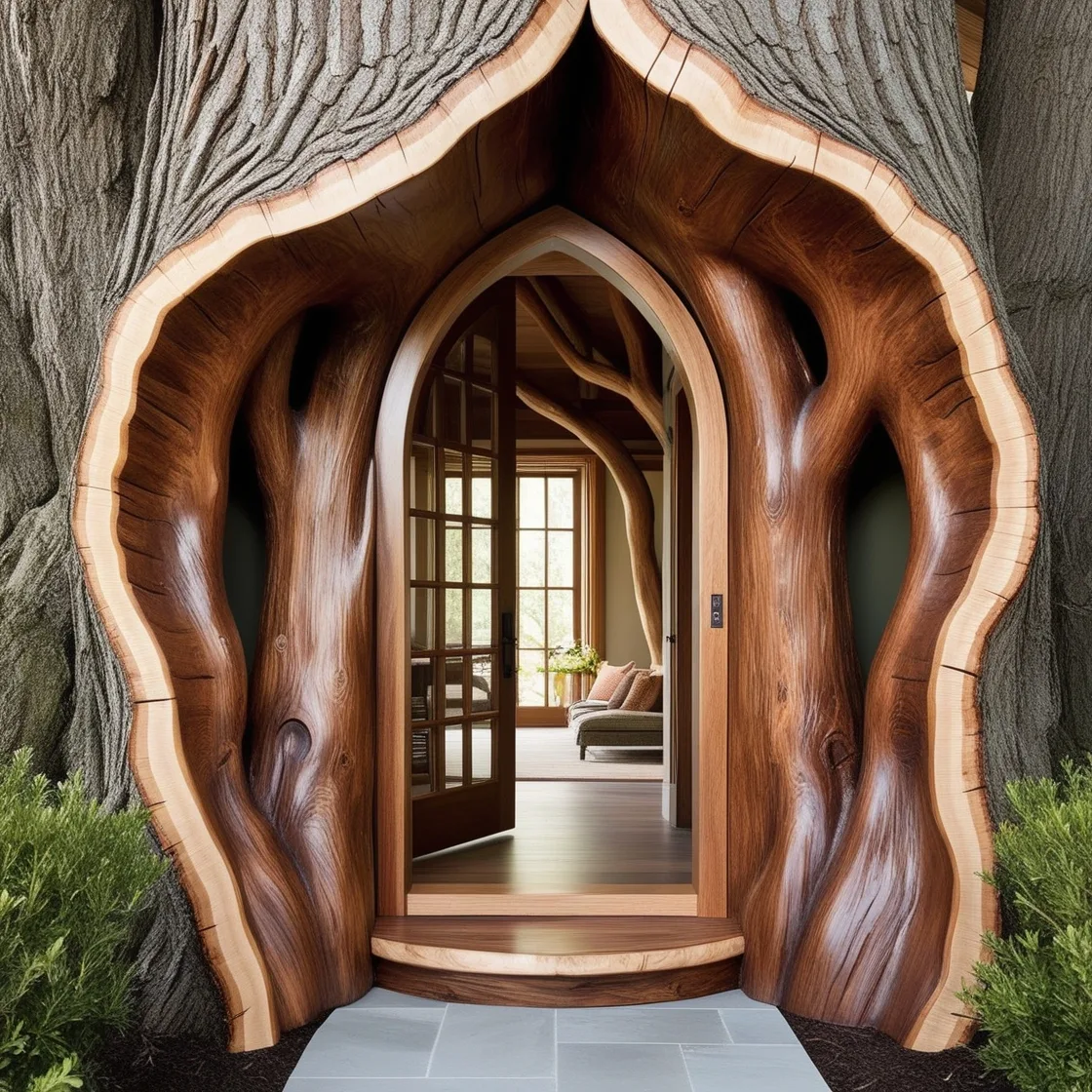 Step Into Whimsy with Unique Tree Shaped Doorways