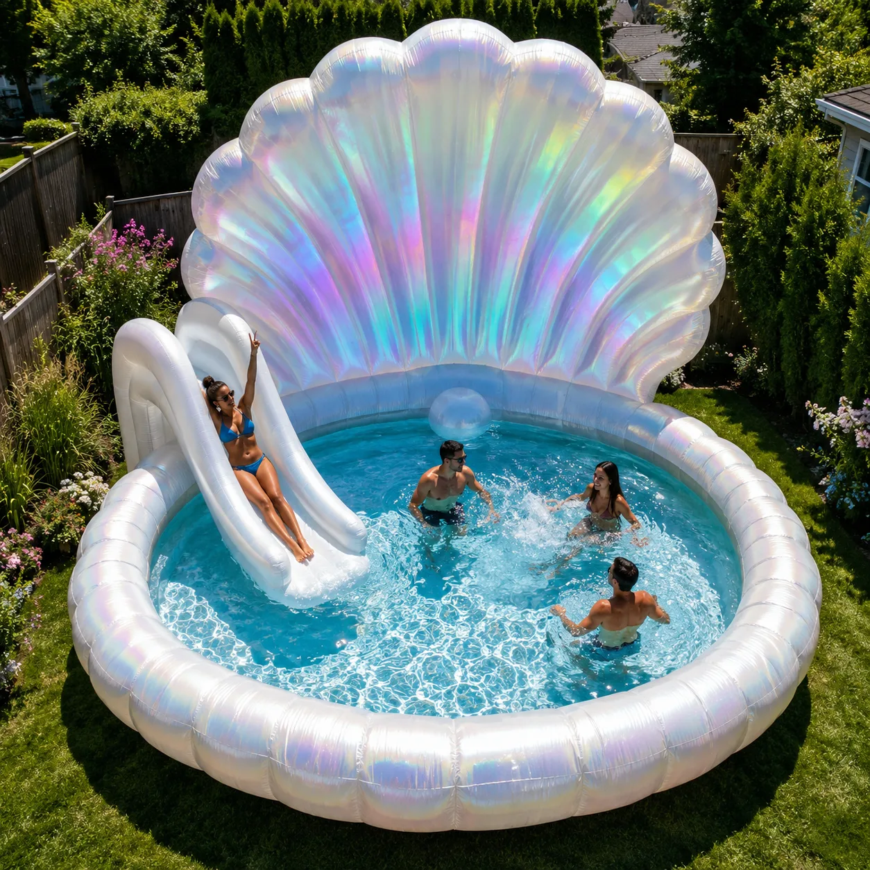 Giant Inflatable Shell Pool: A Beautiful Seashell-Inspired Pool for Summer Relaxation